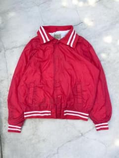 【R130】80s WEDGEFIELD ナイロンスタジャン 赤 M 台湾製のサムネイル