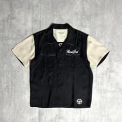 【FLAT HEAD】レーヨンボーリングシャツ　ギャバジャン　開襟シャツ　50s FLAT HEAD】開襟レーヨンシャツ ハンドステッチ ギャバジャン 50s