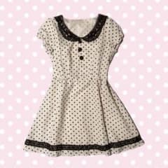 【美品】 ドット柄 ピンク ミニワンピースのサムネイル