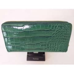 新品　長財布　緑 ウォレット グリーン　クロコダイルのサムネイル