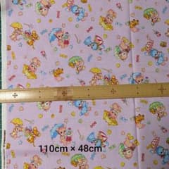 ときめきフレンズアニマル①　シーチング 生地 110×48cm ラベンダー