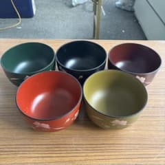 桂由美 漆器 椀 5客セット 花柄 - メルカリ