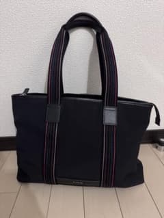 極美品】ポールスミス トート ナイロン マルチストライプ ブラック