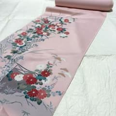 【メルカリ市期間限定値下❤️】正絹小紋 反物 花鶴模様 着尺 　おまけ同裏八掛付 正絹(シルク) 付下げ 反物 - メルカリ