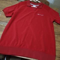 Champion ヘチマ襟ポロシャツ レッド Lサイズ - メルカリ