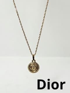 【美品】Dior ディオール ネックレス CDロゴ サークル ゴールドカラーのサムネイル