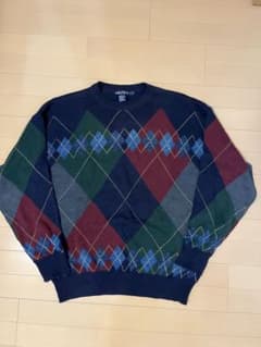 古着　 アーガイル柄 クルーネックセーター L/Gのサムネイル