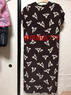 ピンクハウス チョコレート色リボン柄ワンピースのサムネイル