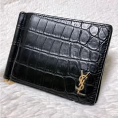 ⭐️新品未使用⭐️　サンローラン　YSL　カサンドラロゴ　クロコ型押　マネークリップ 希少✨SAINT LAURENT マネークリップ クロコ型押し YSL ロゴ - メルカリ