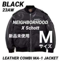 NEIGHBORHOOD X Schott . LEATHER MA-1 黒 M - メルカリ