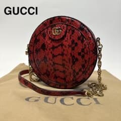 r40【極美品】鑑定タグ付き　グッチ　GGマーモント　パイソン　ショルダーバッグ r40【極美品】鑑定タグ付き グッチ GGマーモント パイソン ショルダー