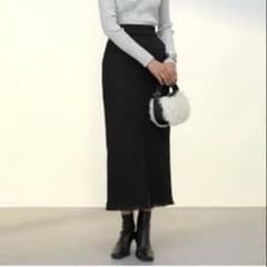 美品　FRAY I.D ツイード ロングスカート ブラックのサムネイル