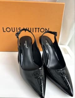 新品未使用 LOUIS VUITTON/ルイヴィトンロゴレザーパンプス ブラック