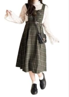 Checkered jumper skirt