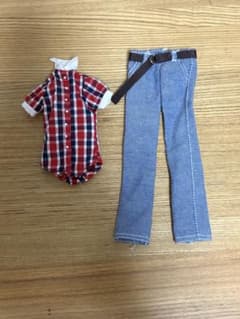 プレッピーガール　momoko doll 服・小物 チェック柄シャツとデニムのサムネイル