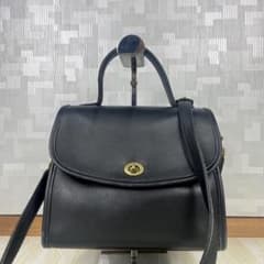 Old Coach ハンドバッグ 2way ターンロック ブラック 黒 斜め掛け