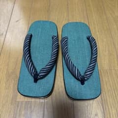 青緑色のストライプ下駄のサムネイル