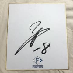 北海道日本ハムファイターズ 山﨑福也選手 直筆サイン色紙 球団ロゴ入りのサムネイル