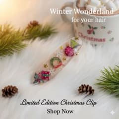 限定ラスト1点　クリスマス　ヘアクリップ　ヘアアクセサリー　レジン　ハンドメイド