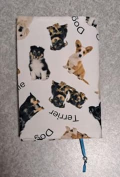 Handmade Book Cover for Paperback Books, Dog Pattern A
