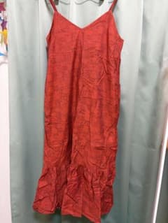 キャミワンピース レッド　オレンジのサムネイル
