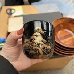 茶道具 「朱塗鶴蒔絵 中棗」 知斉 作 | Shop at Mercari from Japan
