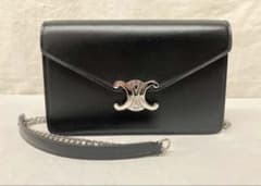 CELINE チェーンウォレット マーゴ セリーヌ ブラックシャイニーカーフのサムネイル