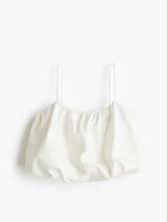 H&M バブルヘムキャミトップス　ホワイト　ビスチェのサムネイル