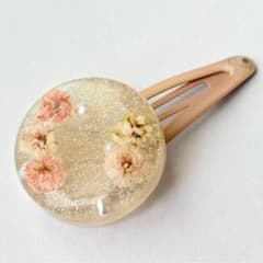 本物のお花を閉じ込めた✿やさしい雰囲気のパッチン止めのサムネイル