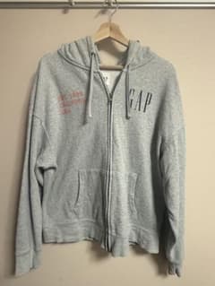 GAP グレー パーカー フロントジッパー付き