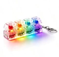 キーボード キーホルダー 4キー LED レインボー カチカチのサムネイル