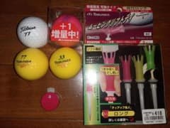 ゴルフ ティー 3個セット + ボール4個 + スコアカウンターのサムネイル