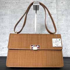 未使用級タグ付き COMTESSE キャメルブラウン ショルダーバッグ定価56 