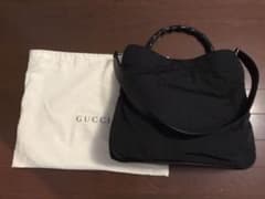 GUCCI バンブー　ショルダーバッグ　大容量　美品　ナイロンのサムネイル