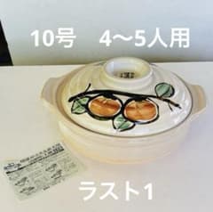 新品未使用】希少 10号 土鍋 4〜5人用 伊賀焼 古風 陶器 かわいい 柿柄