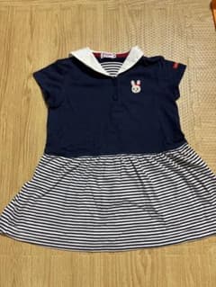 ミキハウス うさこ セーラーカラー ワンピース 90cmのサムネイル