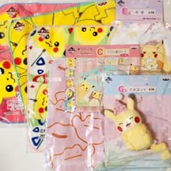 포켓몬 이치 반 쿠지 피카츄 손수건 봉제 장난감 마스코트 돈주머니 요일 카드