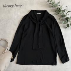 theory luxe ボウタイブラウス シアー ウォッシャブル 黒 38 - メルカリ
