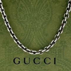 ✨美品✨ GUCCI　中太 あずきチェーン 55cm 3.8mm幅 Ag925 美品✨ グッチ GUCCIネックレス あずきチェーン 約50cm シルバー Ag