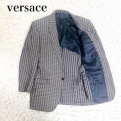 美品】versace vintage テーラードジャケット 立体 チェック - メルカリ