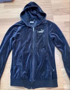 PUMA ベロア パーカー S 黒のサムネイル