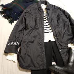 ZARA 中綿ポリエステル入りオーバーサイズCPOナイロンジャケット 海外L 