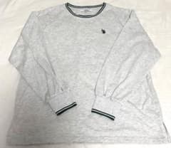 U.S. POLO ASSN. 長袖カットソー グレー×グリーンのサムネイル