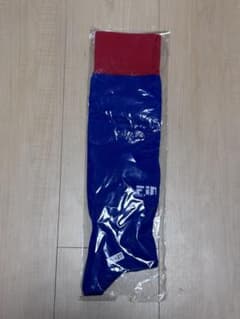 サッカーソックス 青/赤 未使用のサムネイル