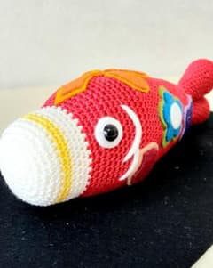鯉 あみぐるみ ハンドメイド 赤 インテリア 置物のサムネイル