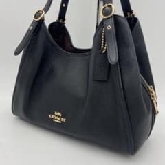 美品✨コーチ エリン ショルダーバッグ レザー シボ革 ビジネス 黒 CAQ86 美品✨コーチ エリン ショルダーバッグ レザー シボ革 ビジネス 黒