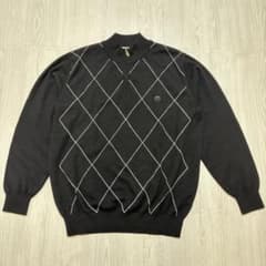 Mila Schön ハーフジップ アーガイル柄 カシミア ニット L相当のサムネイル