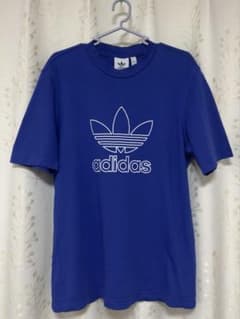 adidas 青Tシャツ ロゴプリント メンズLのサムネイル