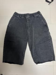 メンズ デニムショートパンツ ブラック Sのサムネイル