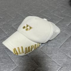 YONEX ALLJAPANキャップ ソフトテニス 廃盤 白×金 - メルカリ